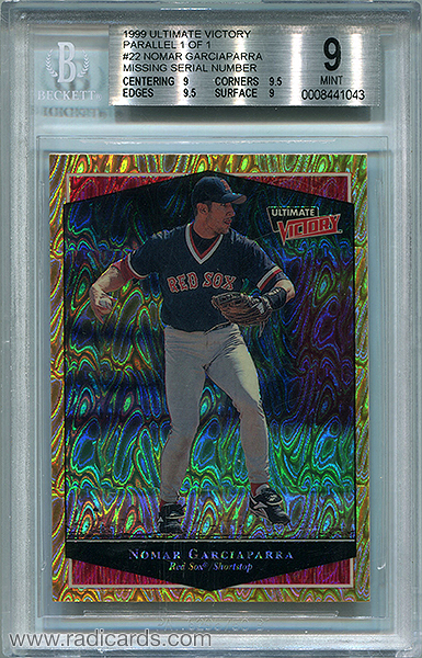 Nomar Garciaparra 1999 Ultimate Victory #22 Parallel 1 of 1 No Serial Number BGS 9