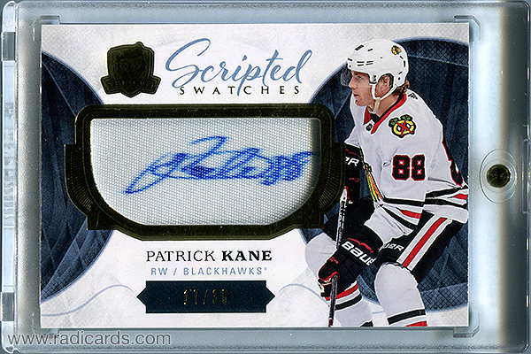 Patrick Kane 2017-18 The Cup Scripted Swatches #SW-PK /35